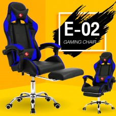 B&G เก้าอี้เล่นเกม เก้าอี้เกมมิ่ง เก้าอี้คอเกม Raching Gaming Chair รุ่น E-02(Blue)